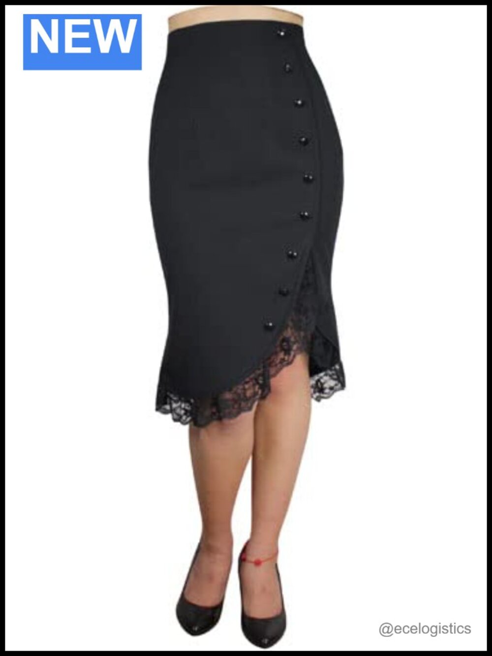 100% Polyester High Rise Ruffle Skirt Zipper Closure Knee-Length